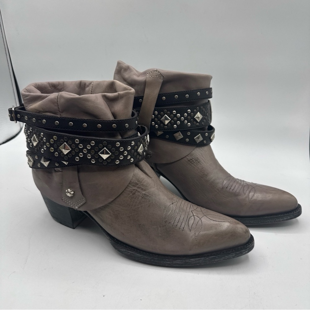OG By OLD Gringo Womens Gray Torero Buckle Stud Western Boots shoes sz 8 - Picture 3 of 14